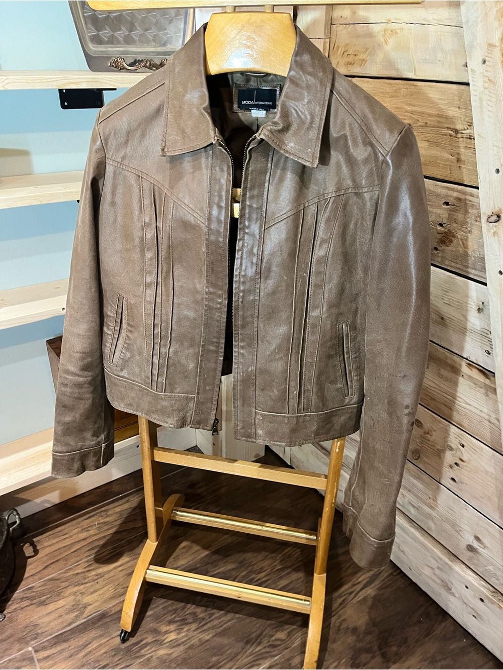 Moda International Brown Leather Jacket